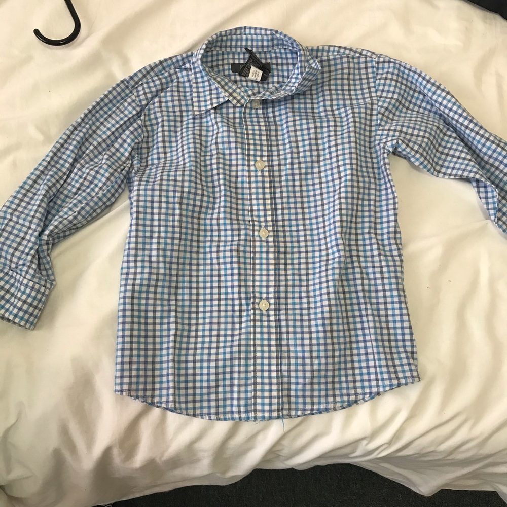 Blue plaid dress shirt